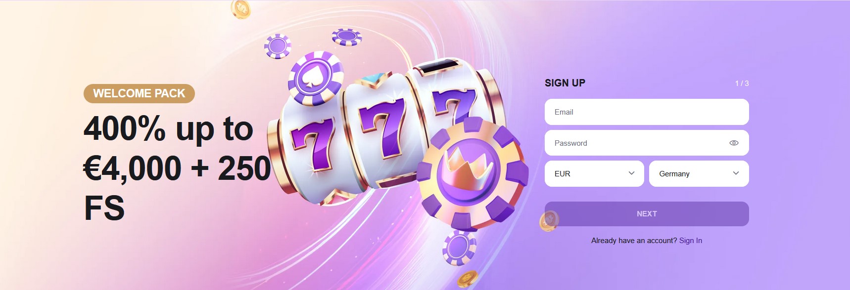 Crownslots welcome bonus